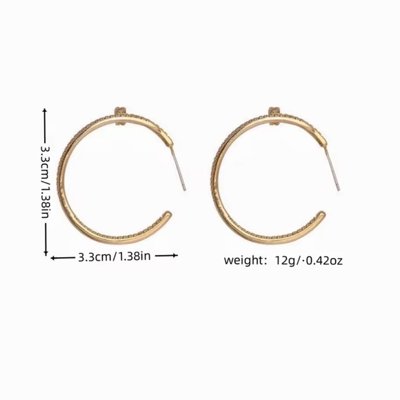 Just Un Clou Gold Crystal Nail Earrings - Picture 4 of 14